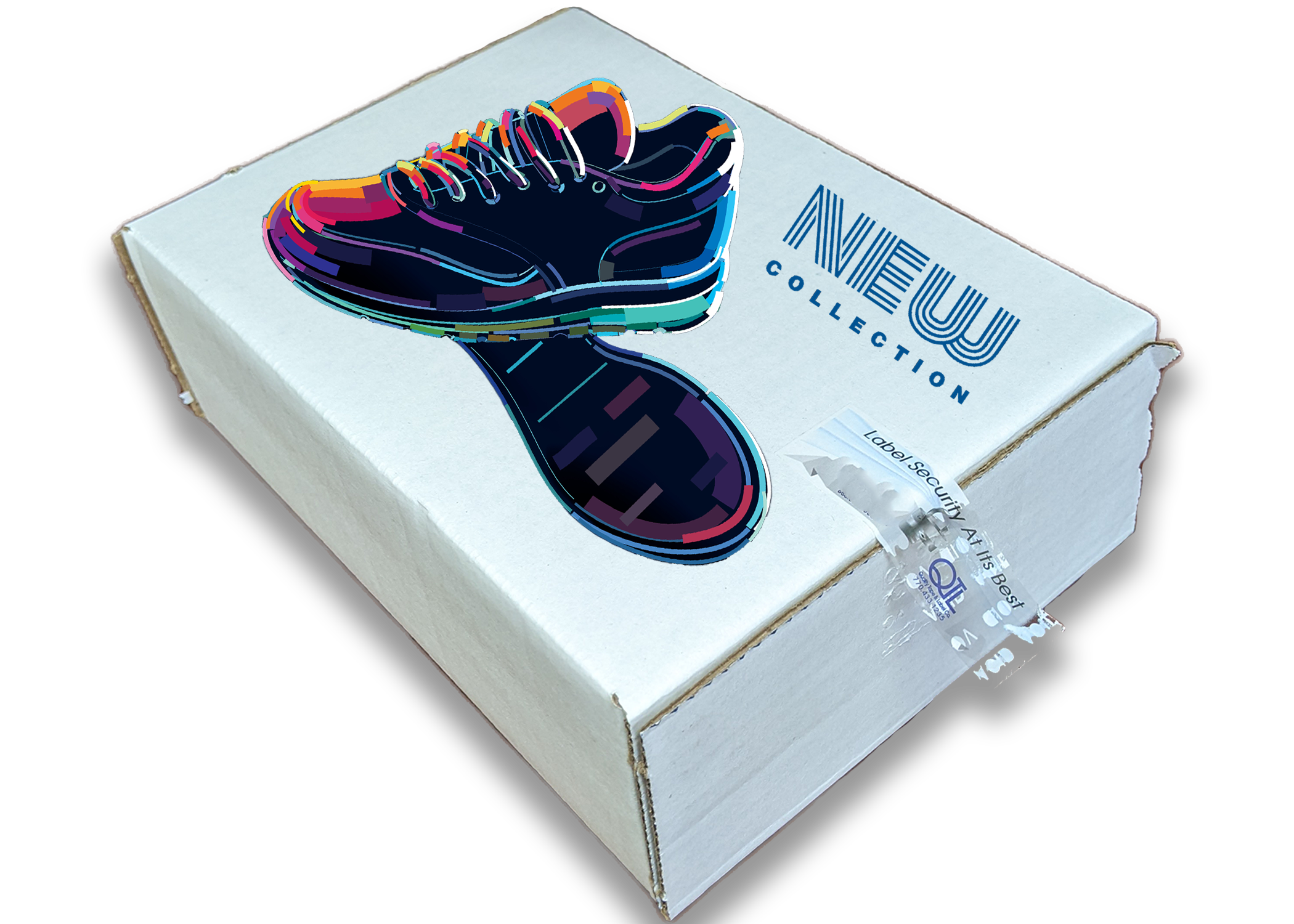 tamper evident tape on shoe box